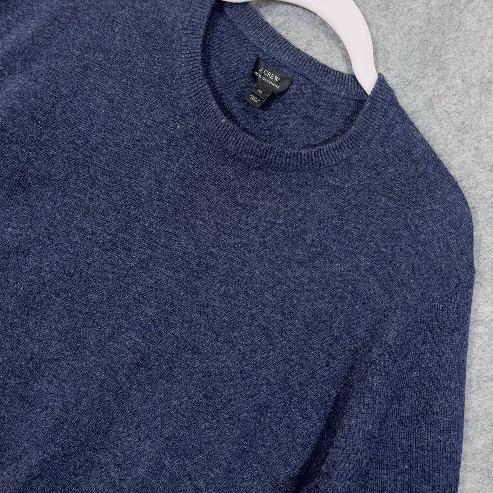 J Crew Cashmere Crewneck Sweater Mens Sz M Blue Lightweight Classic